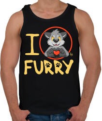printfashion I Love Furry - Férfi atléta - Fekete (5138836)