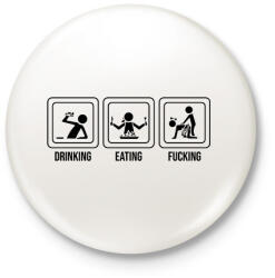 printfashion Triatlon - Kitűző, hűtőmágnes - Fehér (16252772)