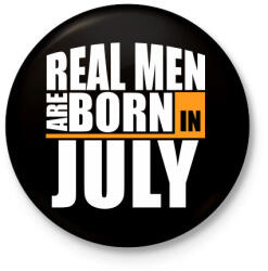 printfashion Real Men are Born In July - Kitűző, hűtőmágnes - Fekete (3098289)