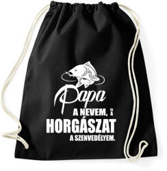printfashion Papa a nevem. . . - Sportzsák, Tornazsák - Fekete (971257)