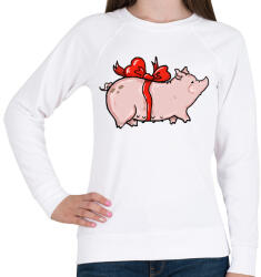 printfashion Ajándék malac - Női pulóver - Fehér (3931894)