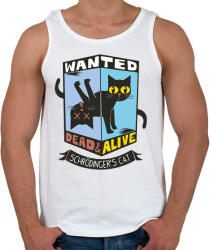 printfashion Schrödinger macskája - élve vagy halva - Férfi atléta - Fehér (4193357)