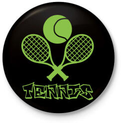 printfashion tennis - Kitűző, hűtőmágnes - Fekete (5212528)