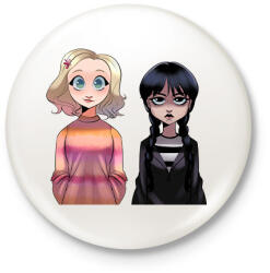 printfashion Wendesday Addams - Kitűző, hűtőmágnes - Fehér (11452974)