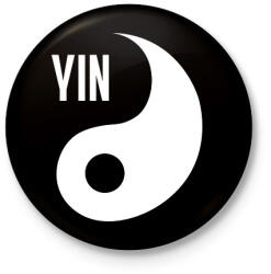 printfashion Yin Yang - Yin - Kitűző, hűtőmágnes - Fekete (6994613)