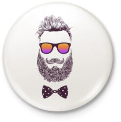 printfashion Bearded Man - Kitűző, hűtőmágnes - Fehér (3079086)