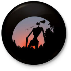 printfashion Siren head 2 - Kitűző, hűtőmágnes - Fekete (3677172)