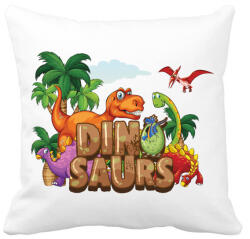 printfashion Dinoszauruszok - Párnahuzat, Díszpárnahuzat - Fehér (5076595)