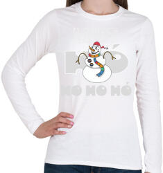 printfashion Hóember Ho Ho Hó - Női hosszú ujjú póló - Fehér (4075012)