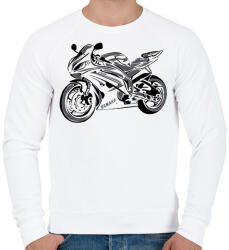 printfashion yamaha r62 - Férfi pulóver - Fehér (2928327)
