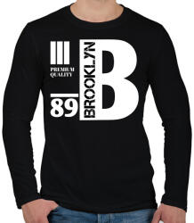printfashion Brooklyn premium quality 89 - Férfi hosszú ujjú póló - Fekete (4379331)