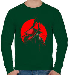 printfashion Szamuráj vágás - Férfi pulóver - Sötétzöld (64392)