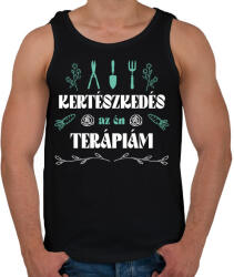 printfashion Kertészkedés a terápiám - Férfi atléta - Fekete (12953827)