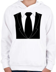printfashion Klasszikus nyakkendő - Gyerek kapucnis pulóver - Fehér (5216240)