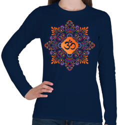 printfashion Szögletes mandala - Női hosszú ujjú póló - Sötétkék (14511459)
