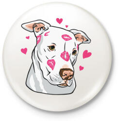 printfashion Szeretem a kutyám Pitt bull - Kitűző, hűtőmágnes - Fehér (4314853)