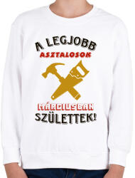 printfashion Asztalos szülinapja március színes - Gyerek pulóver - Fehér (5446716)