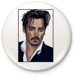 printfashion Johnny Depp - Kitűző, hűtőmágnes - Fehér (3087789)