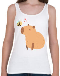 printfashion Capybara méhecskével - Női atléta - Fehér (13886894)