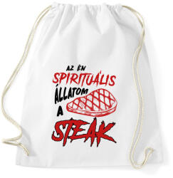 printfashion Spirituális állat - Steak - Sportzsák, Tornazsák - Fehér (8200489)