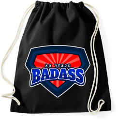 printfashion 60 YEARS BADASS - Sportzsák, Tornazsák - Fekete (9843311)