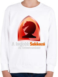 printfashion a legjobb sakkozó - Gyerek pulóver - Fehér (2082427)