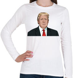 printfashion Donald Trump - Női hosszú ujjú póló - Fehér (1720311)