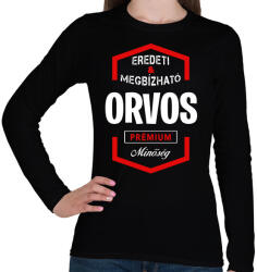 printfashion Orvos prémium minőség - Női hosszú ujjú póló - Fekete (1431886)