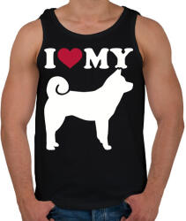 printfashion I Love My Akita - Férfi atléta - Fekete (2383165)