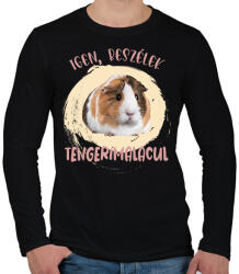printfashion Igen, beszélek tengerimalacul - Férfi hosszú ujjú póló - Fekete (7091608)
