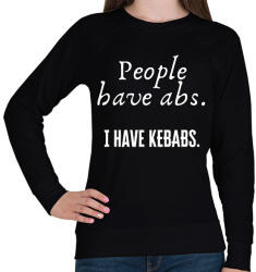 printfashion People have abs, I have kebabs - Női pulóver - Fekete (2468177)