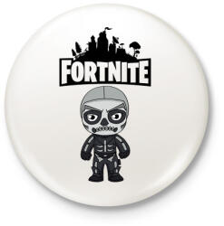 printfashion Fortnite Skull trooper - Kitűző, hűtőmágnes - Fehér (3081872)