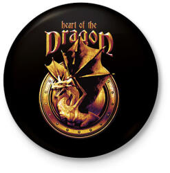 printfashion Sárkányszív - Kitűző, hűtőmágnes - Fekete (11019190)