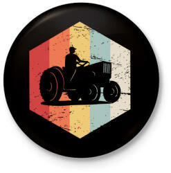 printfashion Retro traktoros - Kitűző, hűtőmágnes - Fekete (3095926)