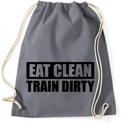 printfashion EAT CLEAN TRAIN DIRTY - Sportzsák, Tornazsák - Grafitszürke (416898)