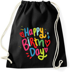 printfashion Boldog szülinapot - Sportzsák, Tornazsák - Fekete (1152700)