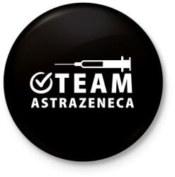 printfashion AstraZeneca Team - Kitűző, hűtőmágnes - Fekete (4888630)