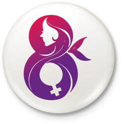 printfashion Március 8 - Kitűző, hűtőmágnes - Fehér (12637269)