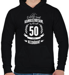 printfashion kamasz-50-white - Férfi kapucnis pulóver - Fekete (606164)