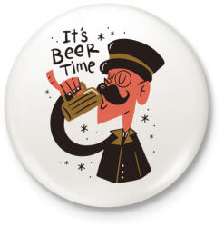 printfashion Sör szünet - Beer time - Kitűző, hűtőmágnes - Fehér (4359500)