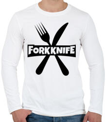printfashion Forkknife - Férfi hosszú ujjú póló - Fehér (967420)