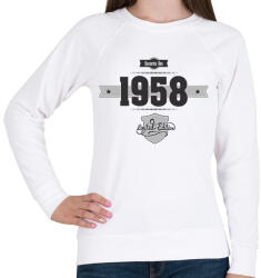 printfashion born-in-1958-(dark&lightgrey) - Női pulóver - Fehér (469914)