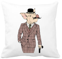 printfashion British style Pig - Párnahuzat, Díszpárnahuzat - Fehér (1247499)