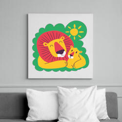 printfashion Anyaoroszlán és kölyke_Rajztábla 1 - Vászonkép - Fehér (6634783)