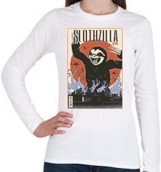 printfashion Lajhár godzilla - Női hosszú ujjú póló - Fehér (14099260)