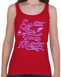 printfashion Édes ajkak - Női atléta - Cseresznyepiros (200356)