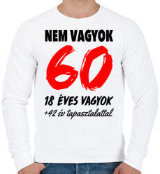 printfashion Nem vagyok 60! - Férfi pulóver - Fehér (993609)
