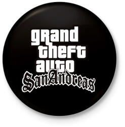 printfashion GTA - Kitűző, hűtőmágnes - Fekete (3092392)