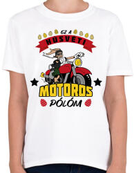 printfashion Húsvéti motoros póló - Gyerek póló - Fehér (13108320)