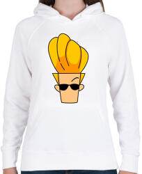 printfashion johnny bravo - Női kapucnis pulóver - Fehér (16011899)